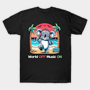 Koala Vibing on the Beach T-Shirt